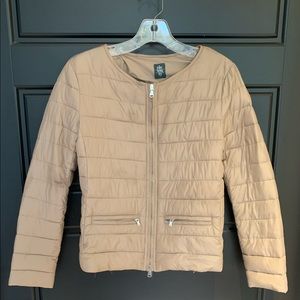 Lightweight down coat camel color